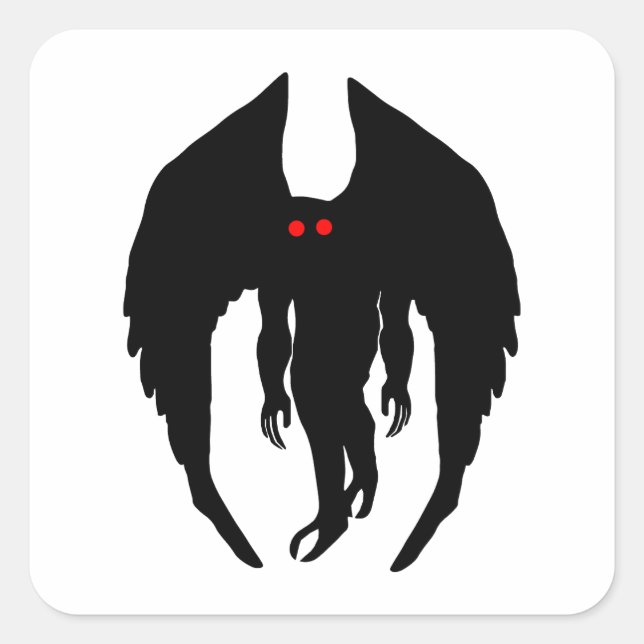 Mothman Cryptid Square Sticker (Front)