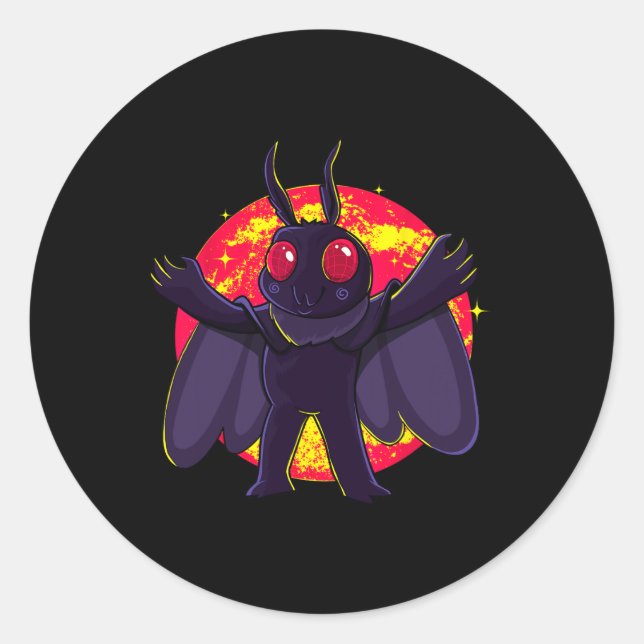 Mothman Cute Cryptid Creatures Point Pleasant Wv R Classic Round Sticker (Front)