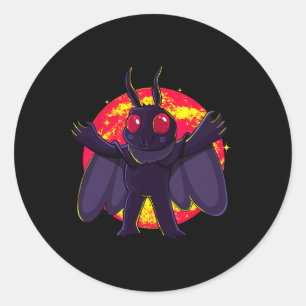 Mothman Cute Cryptid Creatures Point Pleasant Wv R Classic Round Sticker