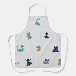 Mothman & Friends Cryptid Pattern Apron