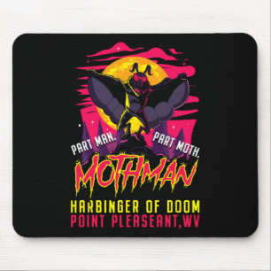 Mothman Fun Cryptid Harbinger Part Man Part Moth Mouse Pad