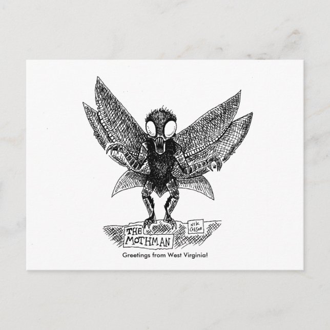 MOTHMAN, Greetings from West Virginia! Postcard (Front)