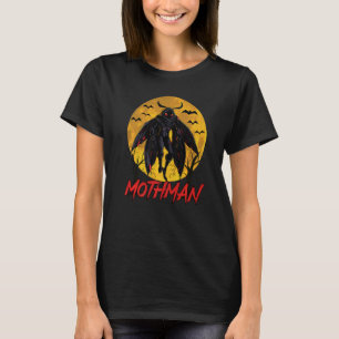 Mothman Halloween Dark Moon With Bats Occult Folkl T-Shirt