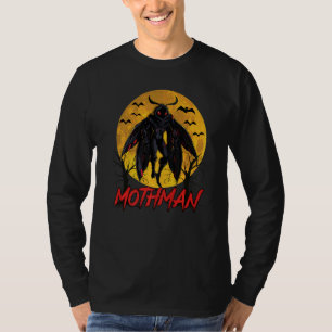 Mothman Halloween Dark Moon With Bats Occult Folkl T-Shirt