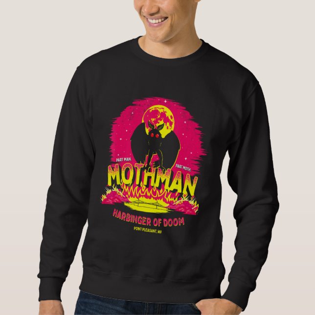 Mothman - Harbinger of Doom! Funny Cute Cryptid Cr Sweatshirt (Front)