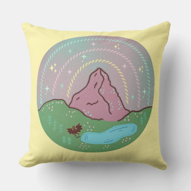 Mothman Home Planet | Cryptid Cosmic Folklore Art Cushion (Front)