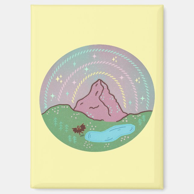 Mothman Home Planet | Cryptid Cosmic Folklore Art Magnet (Front)