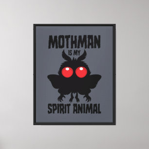Mothman Is My Spirit Animal Silhouette Canvas Print