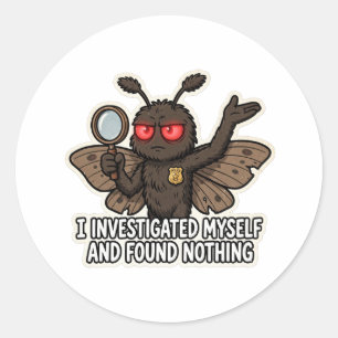 Mothman Meme Investigation Classic Round Sticker