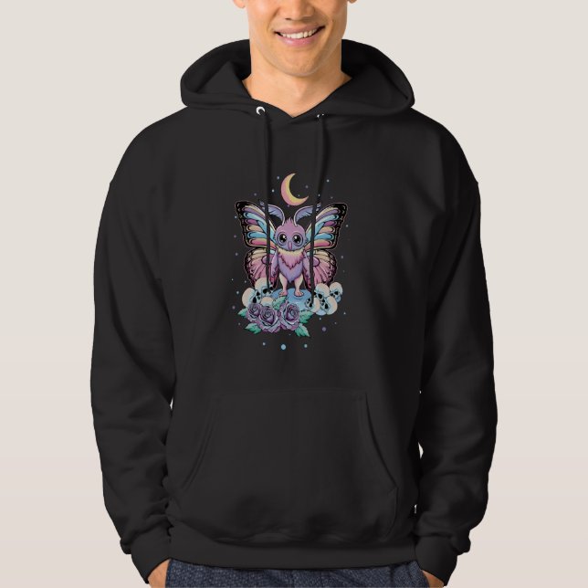 Mothman Moth Man Cute Kawaii Occult Satanic Pastel Hoodie (Front)