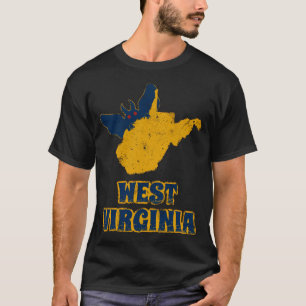 Mothman Of West Virginia - Distressed Retro Vintag T-Shirt