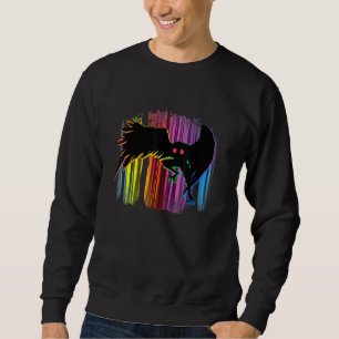 Mothman Rainbow Forest Unique Cryptid Monster Sweatshirt