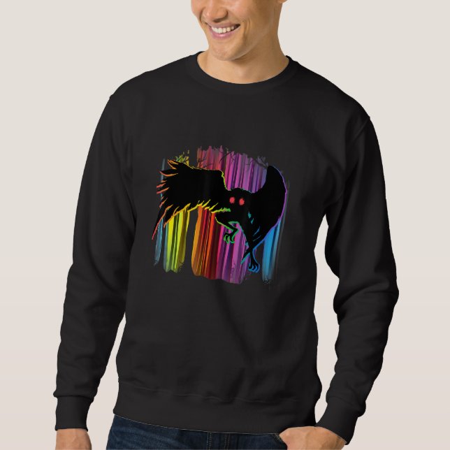 Mothman Rainbow Forest  Unique Cryptid Monster Sweatshirt (Front)