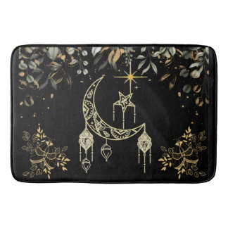 Moths and Moon Celestial  Bath Mat