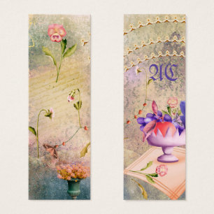 Moths and Pansies Personalised Bookmark