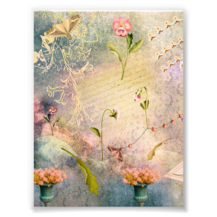 Moths and Pansies  Photo Print