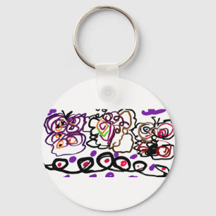 Moths' art key ring