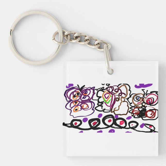 Moths' art  key ring (Front)