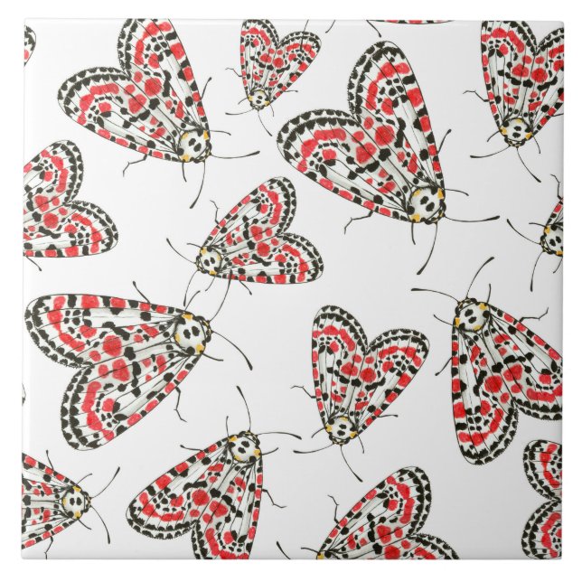 Moths Ceramic Tile (Front)