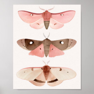 Moths for Good Fortune Poster