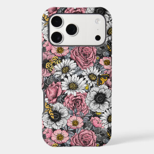 Moths on flower mix in pink and gray