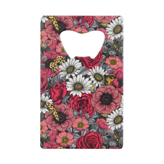 Moths on flower mix in red and grey (Front)