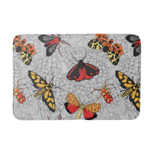 Moths on hydrangea bath mat