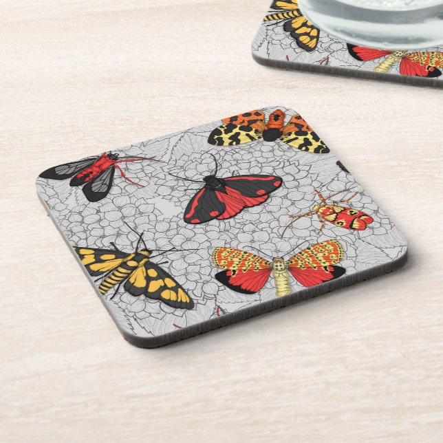 Moths on hydrangea coaster (Left Side)