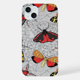 Moths on hydrangea iPhone 15 plus case