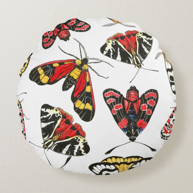 Moths Round Cushion (Front)