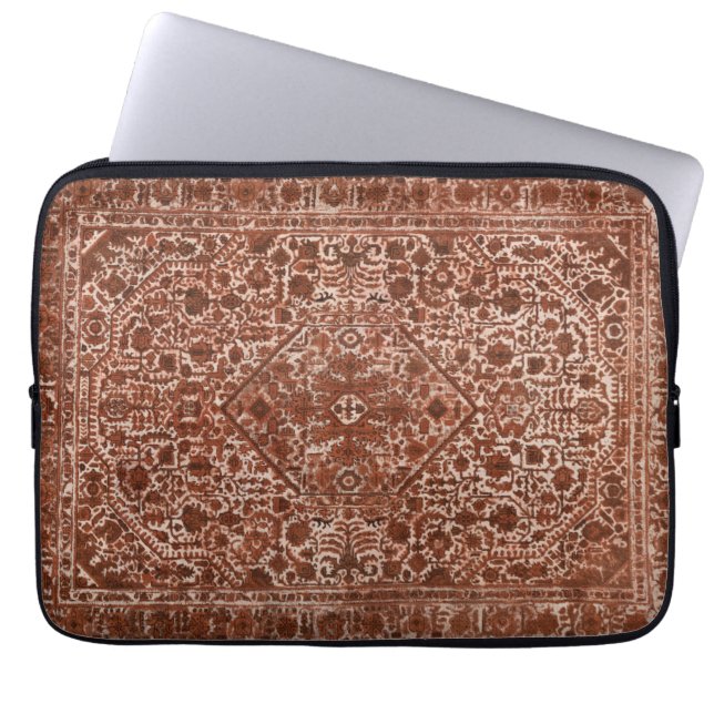 motif antique oriental marron  laptop sleeve (Front)