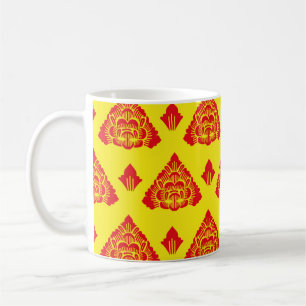 Motif Bali, Indonesia. with modern colours. Vintag Coffee Mug