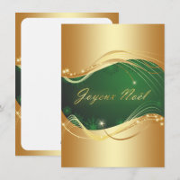 Motif de Noël or avec fond vert