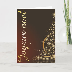 Motif de Noël rouge avec arbre de Noël doré Card