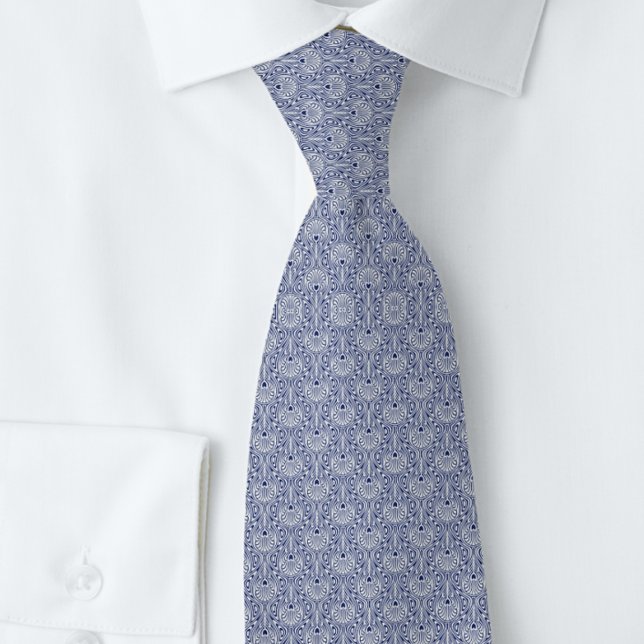  Motif Navy Heart Business Modern Tie (Creator Uploaded)