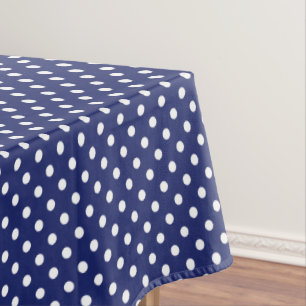 Motif Peas Blanc Marine Blue Tablecloth