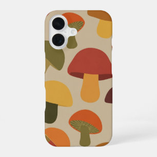 Motif Vintage aux Champignons Naturels iPhone 16 Case