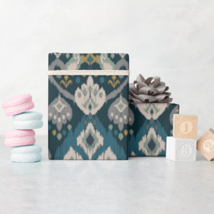 Motifs African boho paisley Floral Ikat pattern Wrapping Paper