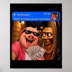 Motion at front door tung sahur john pork funny poster