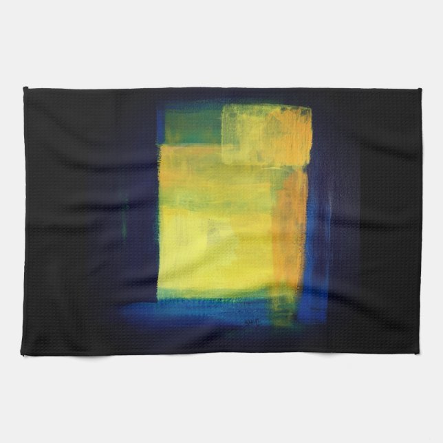 "Motion" Blue and YellowTea Towel 40.6 cm x 61 cm (Horizontal)