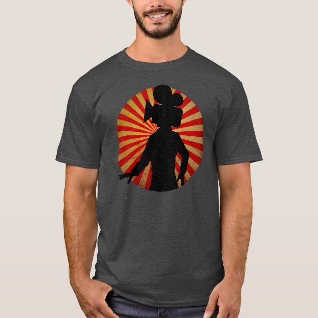 Motion Camera head man, film geek tee shirt (Front)