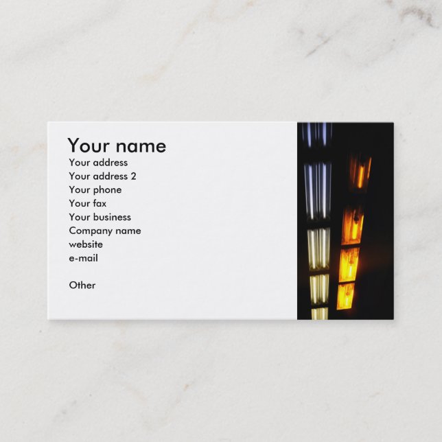 Motion lights in tunnel business card (Front)
