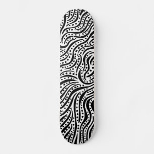 Motion on the Water - Black on White Skateboard