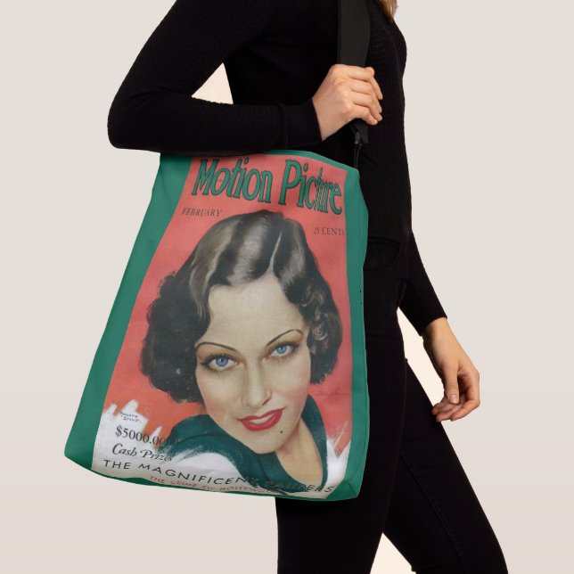 Motion Picture February 1931 Gloria Swanson cover Crossbody Bag (Close Up)