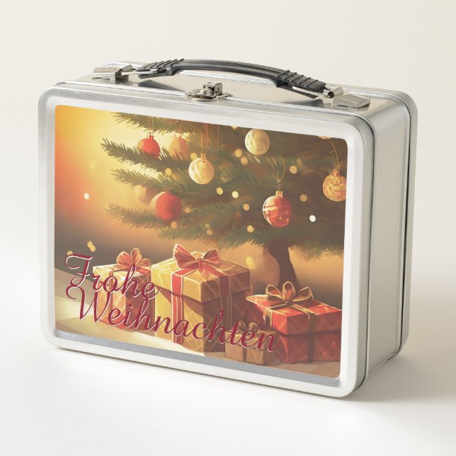 Motiv, mit Geschenken unterm Weihnachtsbaum 37016 Metal Lunch Box (Front)