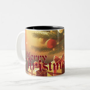 Motiv, mit Geschenken unterm Weihnachtsbaum 37016 Two-Tone Coffee Mug