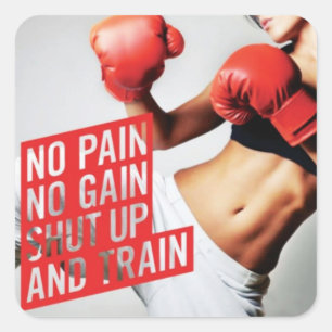 Motivaitonal Fitness Gym Square Sticker