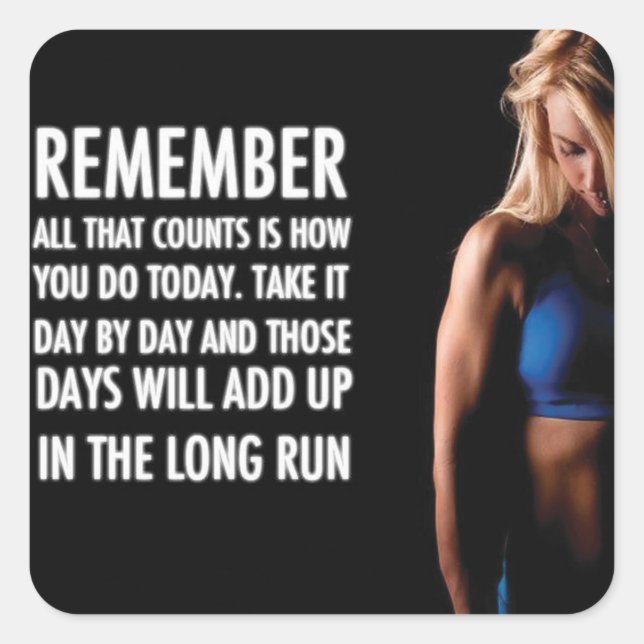 Motivaitonal Fitness Gym Square Sticker (Front)