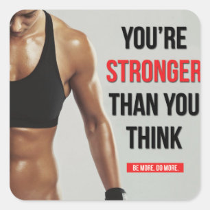 Motivaitonal Fitness Gym Square Sticker