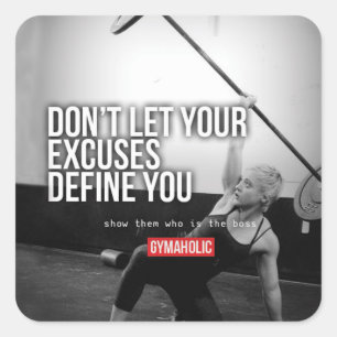 Motivaitonal Fitness Gym Square Sticker